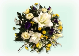 Small Posy White yellow and Purple