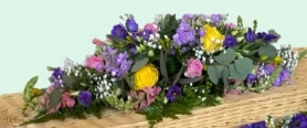 Natural Burial   Mixed Eustoma and Rose double ended display