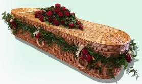 Natural Burial Rose Garland for Casket edge